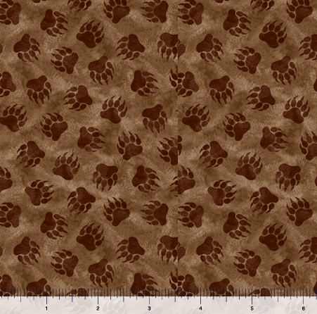 Brown Bear Paws 44" fabric by Quilting Treasures, 29107-A