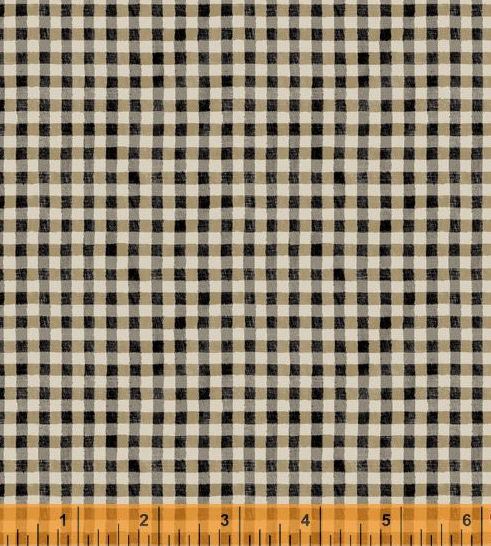 Black - Brown Mini Gingham 44" fabric by Windham, 52444-3
