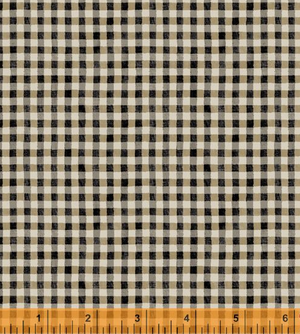 Black - Brown Mini Gingham 44" fabric by Windham, 52444-3