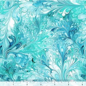 Turquoise Water Splash 108" fabric by Quilting Treasures, 31851-Q, Swan Song