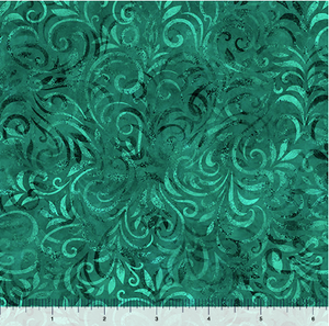 Teal Blooming Vine 108" fabric by Quilting Treasures, 31095-Q, Coloressence