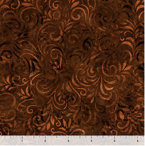 Coffee Brown Blooming Vine 108" fabric by Quilting Treasures, 31095-AJ, Coloressence