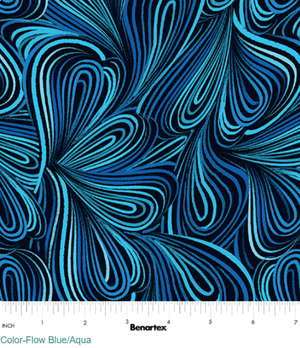 Turquoise/Blue Color-flow 108" fabric by Benartex, 14578W-50