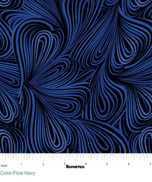 Navy Blue Color-flow 108" fabric by Benartex, 14578W-57