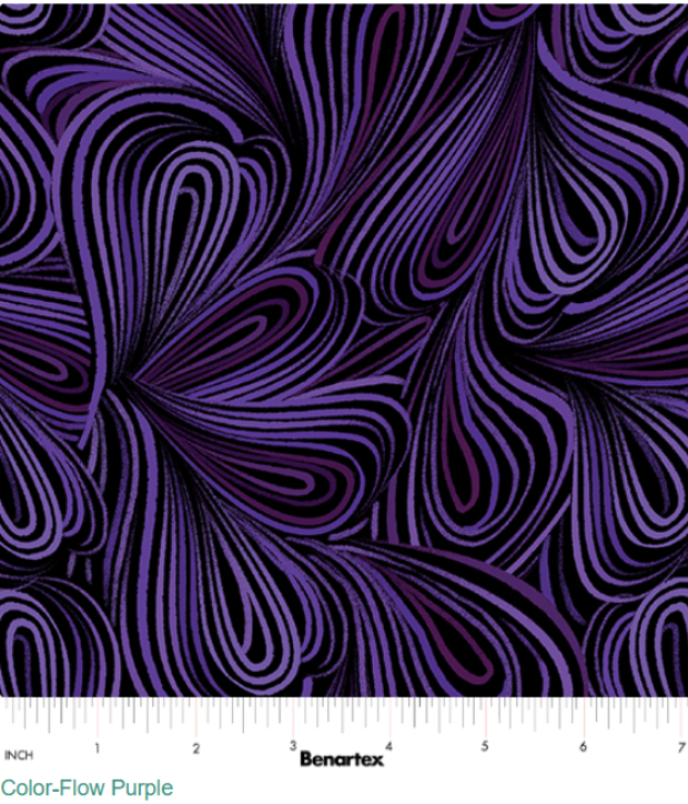 Purple Color-flow 108" fabric by Benartex, 14578W-66