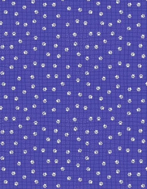 Purple Paw Prints 44" fabric by Wilmington, 84452-641