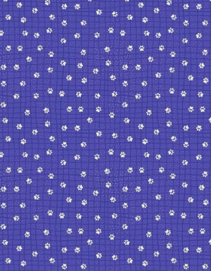 Purple Paw Prints 44" fabric by Wilmington, 84452-641