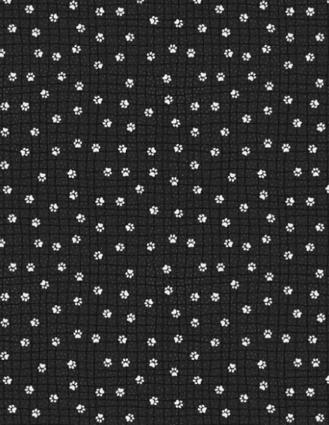 Black Paw Prints 44" fabric by Wilmington, 84452-991