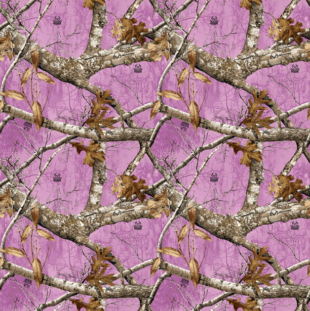 Lavender Pink Realtree Camouflage 44" fabric by Print Concepts, 10348-pinkle