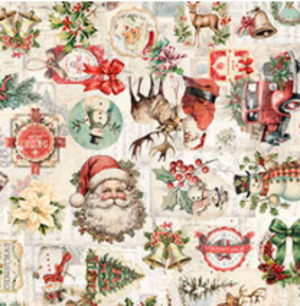 Holly Jolly Christmas Collage 108" fabric by Quilting Treasures, 31160-E