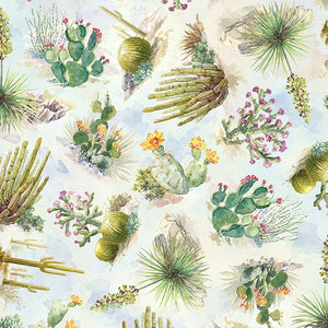 Desert Cactus 44" fabric by Hoffman, T4913-193, Southwestern Skies