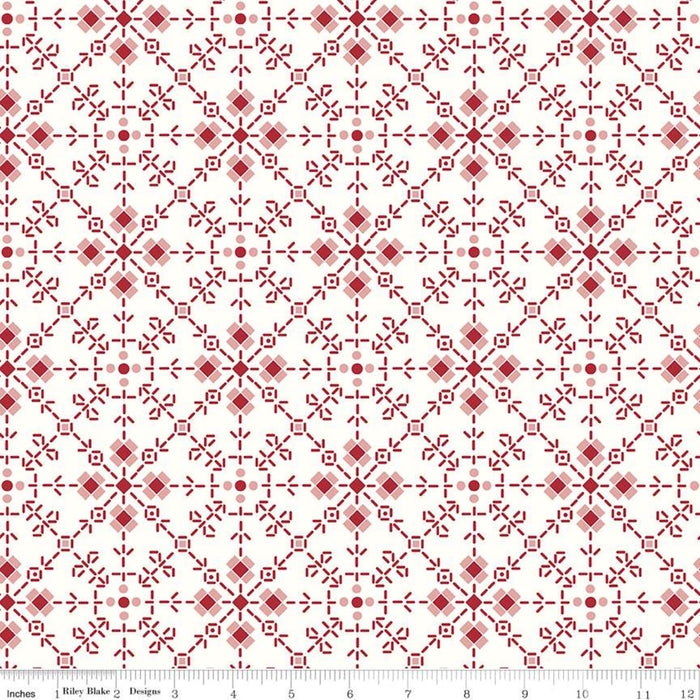Homemade Red Bee Plaid 108" fabric by Riley Blake, WB12040-Red
