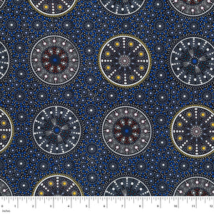 Wildflower After Rain Blue 44" fabric by M&S textiles, WARB