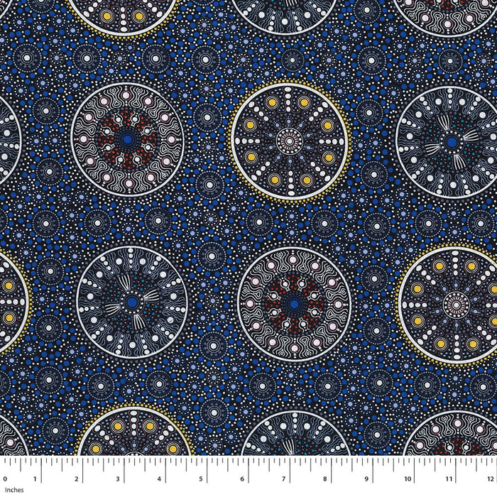 Wildflower After Rain Blue 44" fabric by M&S textiles, WARB