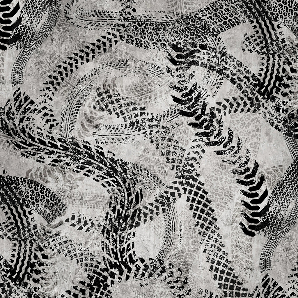 Gray tire tread patterns 44" fabric by Hoffman,  X5642-48, Hammer Down