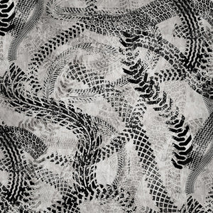 Gray tire tread patterns 44" fabric by Hoffman,  X5642-48, Hammer Down