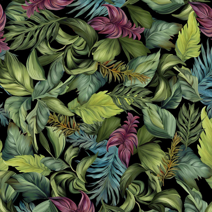 Tropical Leaves 44" fabric by Hoffman, X5675-178, Island Bouquet