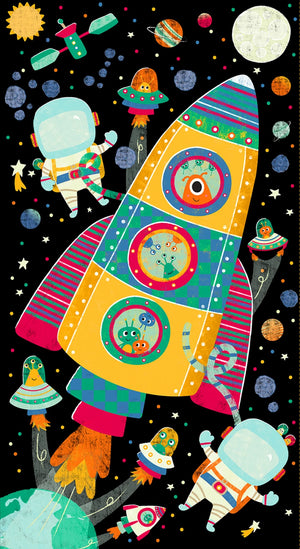 Blast off! 24" digital panel by Clothworks, Y4385-3