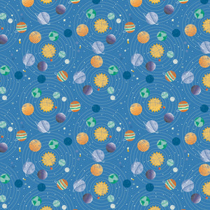 Digital Planets 44" fabric by Clothworks, Blast off! Y4388-90