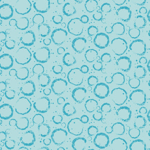 Aqua Moonscape 44" fabric by Clothworks, Blast off! Y4391-33