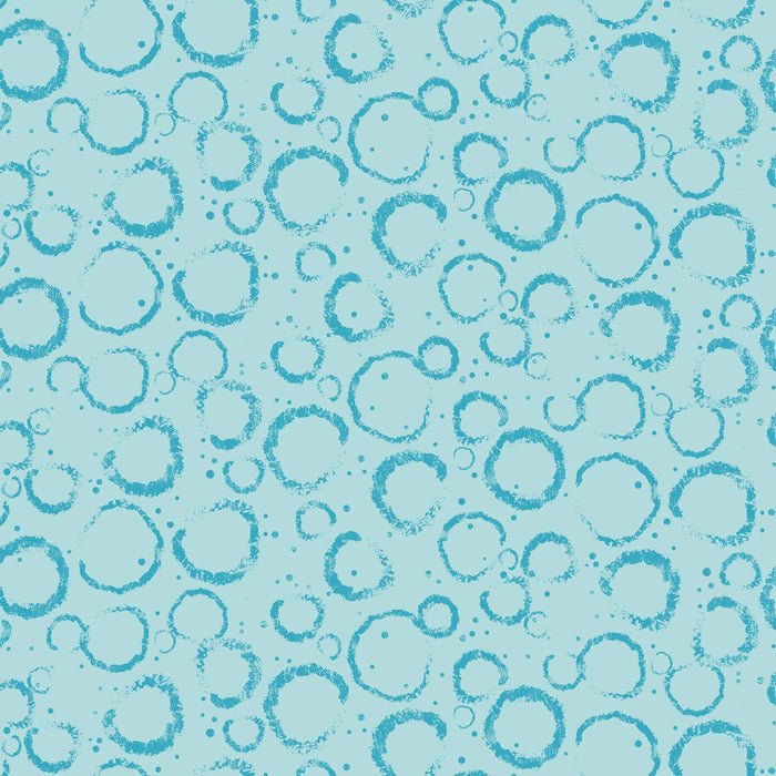 Aqua Moonscape 44" fabric by Clothworks, Blast off! Y4391-33