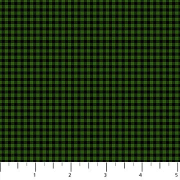 Green Black Check 44" fabric by Northcottm, 24739-76, Santa's Tree Farm