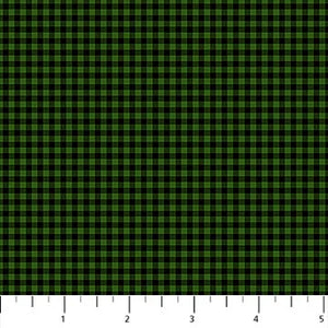Green Black Check 44" fabric by Northcottm, 24739-76, Santa's Tree Farm