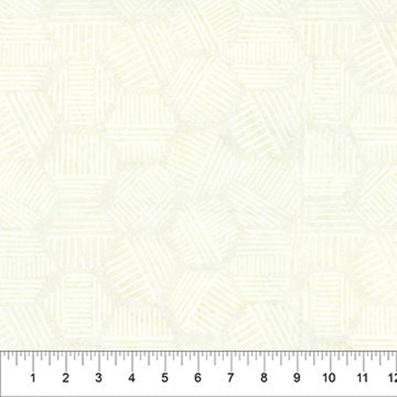 Cream Hexies 44" batik by Northcott Banyan Batiks, 81700-13