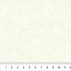Cream Hexies 44" batik by Northcott Banyan Batiks, 81700-13