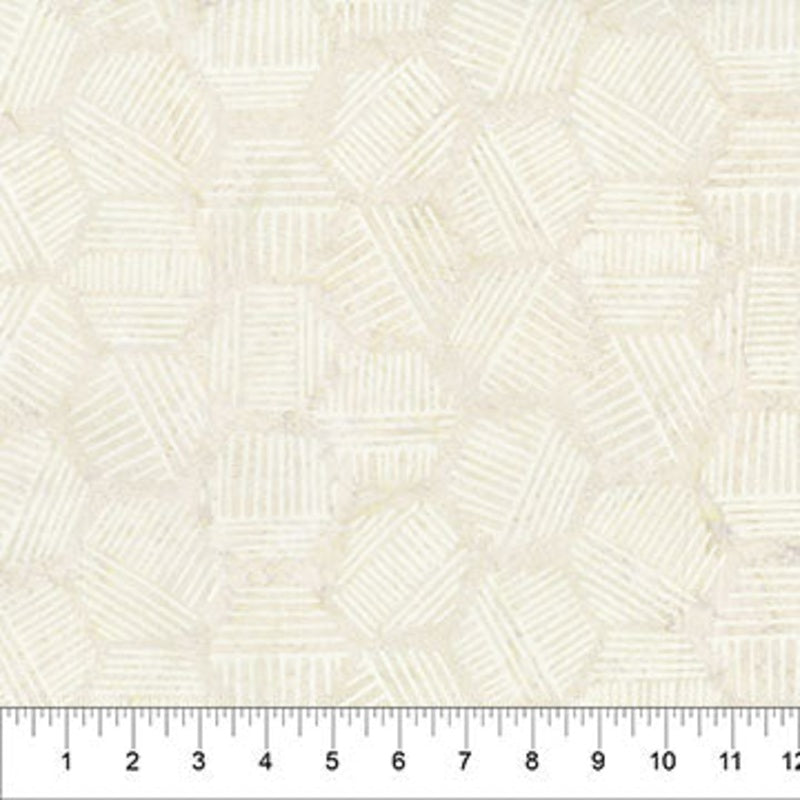 Light Khaki Hexies 44" batik by Northcott Banyan Batiks, 81700-15