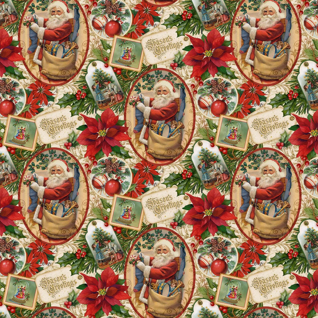 Old Time Christmas, Nostalgic Santa 44" fabric by Northcott, DP24134-12
