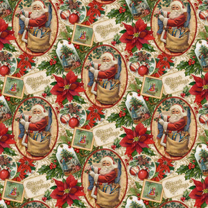 Old Time Christmas, Nostalgic Santa 44" fabric by Northcott, DP24134-12