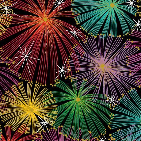 Packed Fireworks 44" fabric by Quilting Treasures, 29306-J, Light up the Sky