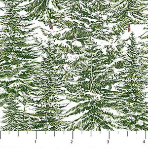 Pine Trees 44" fabric by Northcott, 24343-72, Alpine Winter