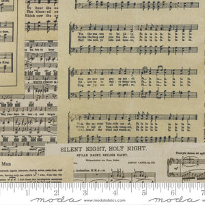 Antique Holiday Sheet Music 44" fabric by Moda, 7397-21, Christmas Faire