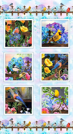 Hydrangea Garden 24" panel by Studio-E, 5895-11