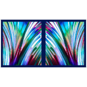 Blue Artwork abstract blocks 24" panel by Quilting Treasures, 28656-B, Artworks XX