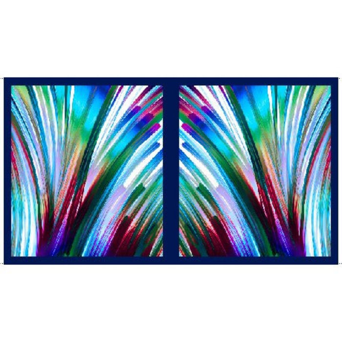 Blue Artwork abstract blocks 24" panel by Quilting Treasures, 28656-B, Artworks XX