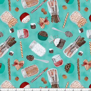 Teal Sweets 44" fabric by Wilmington, 27673-713, Sweet Treats