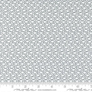 White Timber Go Fish 44" fabric by Moda,  55553 21