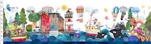 Fun Ship Border Border Stripe 44" fabric by In the Beginning, 232 SH