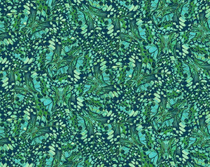 Wing Toss w/ Metallic Gold - Green/Multi by Northcott, 24454M-74, Luminosity