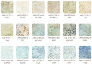 Artisan Batiks Morning Mist 10" Squares, Kaufman, Ten-1035-42