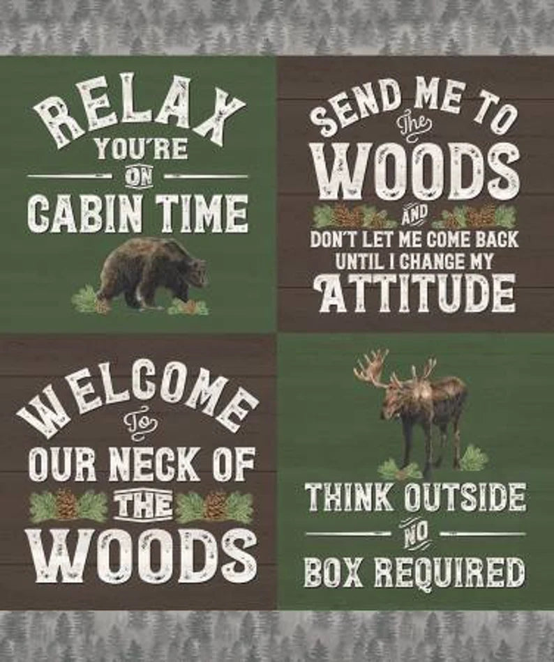 Send me to the woods 36" panel by Riley Blake, P9276
