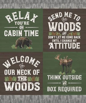 Send me to the woods 36" panel by Riley Blake, P9276