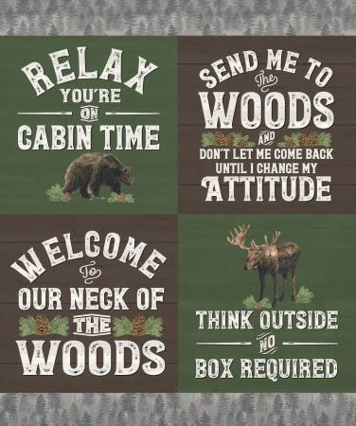 Send me to the woods 36" panel by Riley Blake, P9276