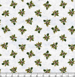 White Holly 44" fabric by Northcott,  The Cardinals Visit, DP24082-11