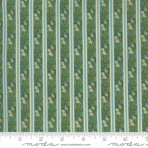 Moda Flea Market Fresh Hand Made Stripes Aqua Fabric by Moda, 7375 14