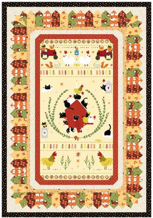 Farm Harmony Quilt Kit w/ Dear Stella BOK BOK MEOW fabrics 45 x 65