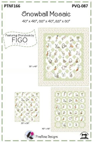 Snowball Mosaic Quilt Kit w/ FIGO Storybook Fabrics 40 x 46